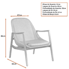 Poltrona Sala De Estar Rui 67cm Madeira Maciça | Courino Cara
